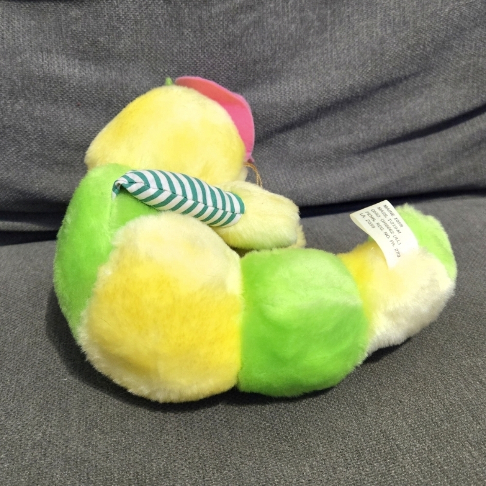 Vintage Inchworm Plush Stuffed Animal 8" Toy Kawaii Made in Taiwan - Picture 3 of 8